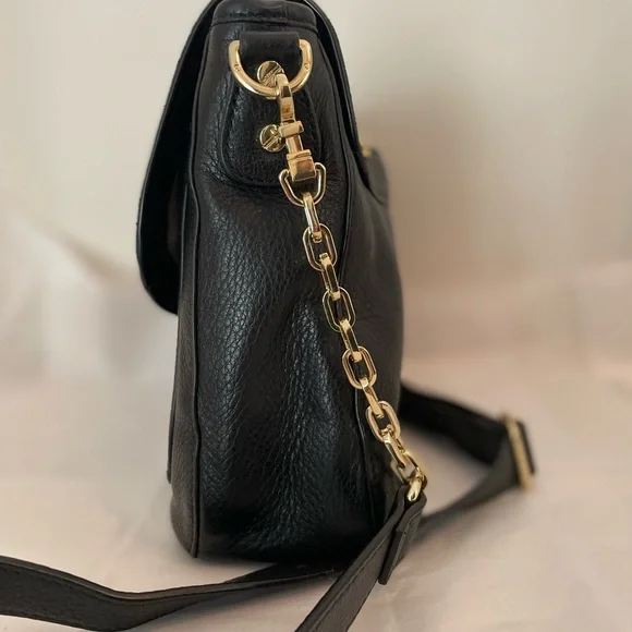 Tory Burch Black Leather Crossbody with Gold Chain - Picture 6 of 12